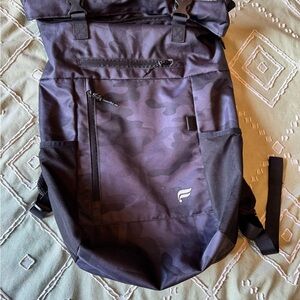 Fabletics Black Camouflage Roll-Top Backpack